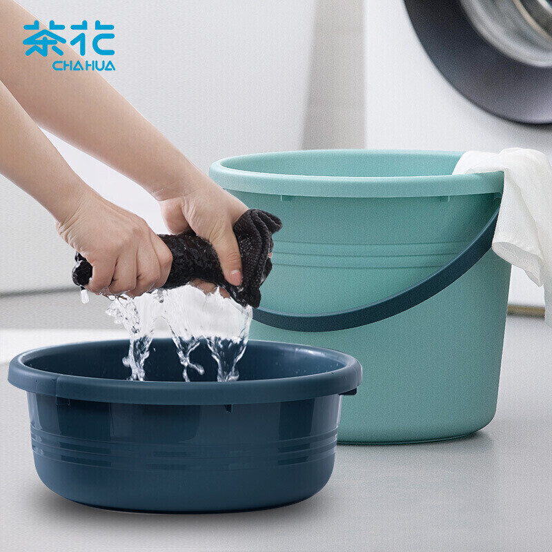 茶花(huā)洗臉盆提水(shuǐ)桶兩件(jiàn)套 深圳宿舍水(shuǐ)桶洗衣盆供應商